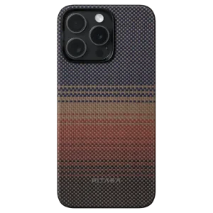 Husa Spate Pitaka Hard MagEZ 4 Aramida Sunset pentru iPhone 15 Pro Max  Maro