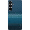 Husa Spate Pitaka Hard MagEZ Tactile Woven pentru Samsung Galaxy S25 Albastru