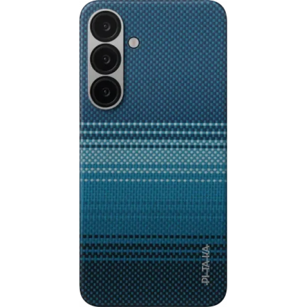 Husa Spate Pitaka Hard MagEZ Tactile Woven pentru Samsung Galaxy S25 Albastru