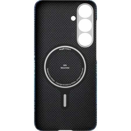 Husa Spate Pitaka Hard MagEZ Tactile Woven pentru Samsung Galaxy S25 Albastru thumb