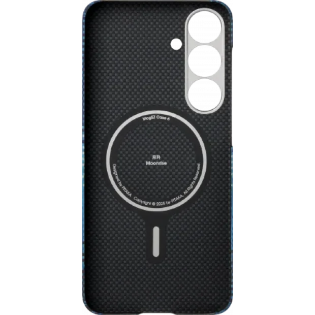 Husa Spate Pitaka Hard MagEZ Tactile Woven pentru Samsung Galaxy S25 Albastru