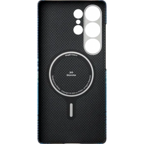 Husa Spate Pitaka Hard MagEZ Tactile Woven pentru Samsung Galaxy S25 Ultra  Albastru