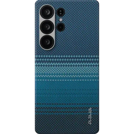 Husa Spate Pitaka Hard MagEZ Tactile Woven pentru Samsung Galaxy S25 Ultra  Albastru