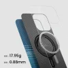 Husa Spate Pitaka Tactile Woven MagEz Aramid pentru iPhone 16 Pro Albastru