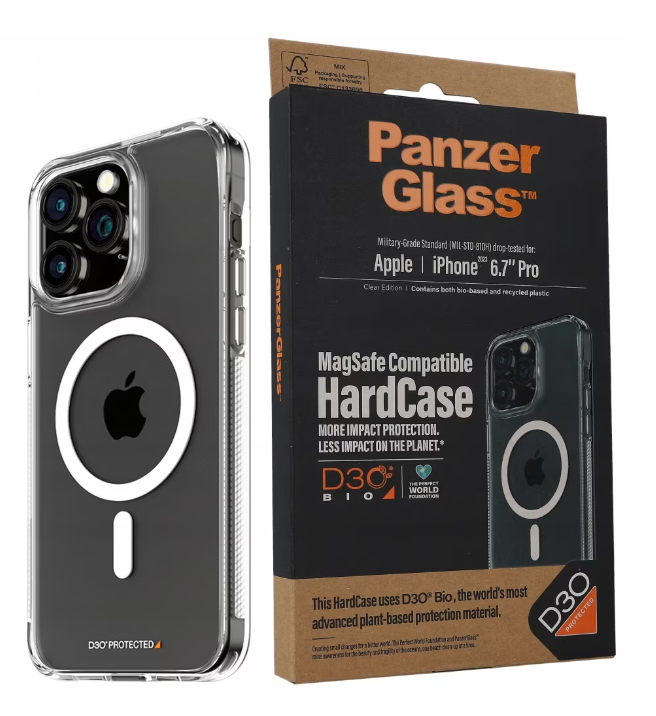 Husa Spate PanzerGlass D30 Hard Case MagSafe Compatible pentru iPhone 15 Pro Max Transparent thumb