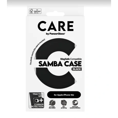 Husa Spate PanzerGlass Hard Care MagSafe pentru iPhone 16e Negru