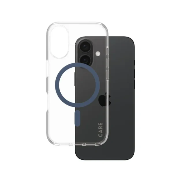 Husa Spate PanzerGlass Hard Care pentru iPhone 16 Transparent/Albastru