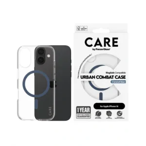 Husa Spate PanzerGlass Hard Care pentru iPhone 16 Transparent/Albastru