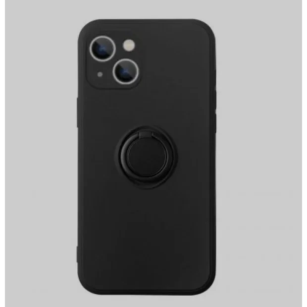 Husa Spate Silicon Finger Grip pentru iPhone 15 Bulk Negru