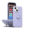 Husa Spate Silicon Finger Grip pentru iPhone 15 Bulk Roz/Mov
