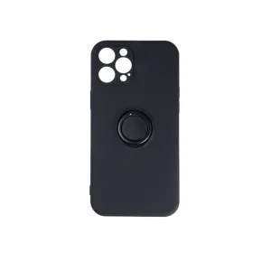 Husa Spate Silicon Finger Grip pentru iPhone 15 Pro Max Bulk Negru