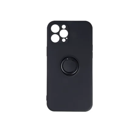 Husa Spate Silicon Finger Grip pentru iPhone 15 Pro Max Bulk Negru