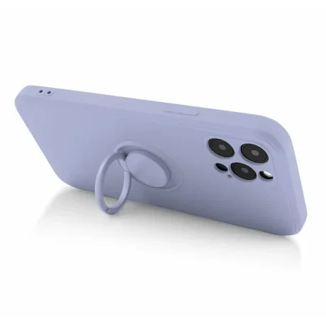 Husa Spate Silicon Finger Grip pentru iPhone 15 Pro Max Bulk Roz/Mov