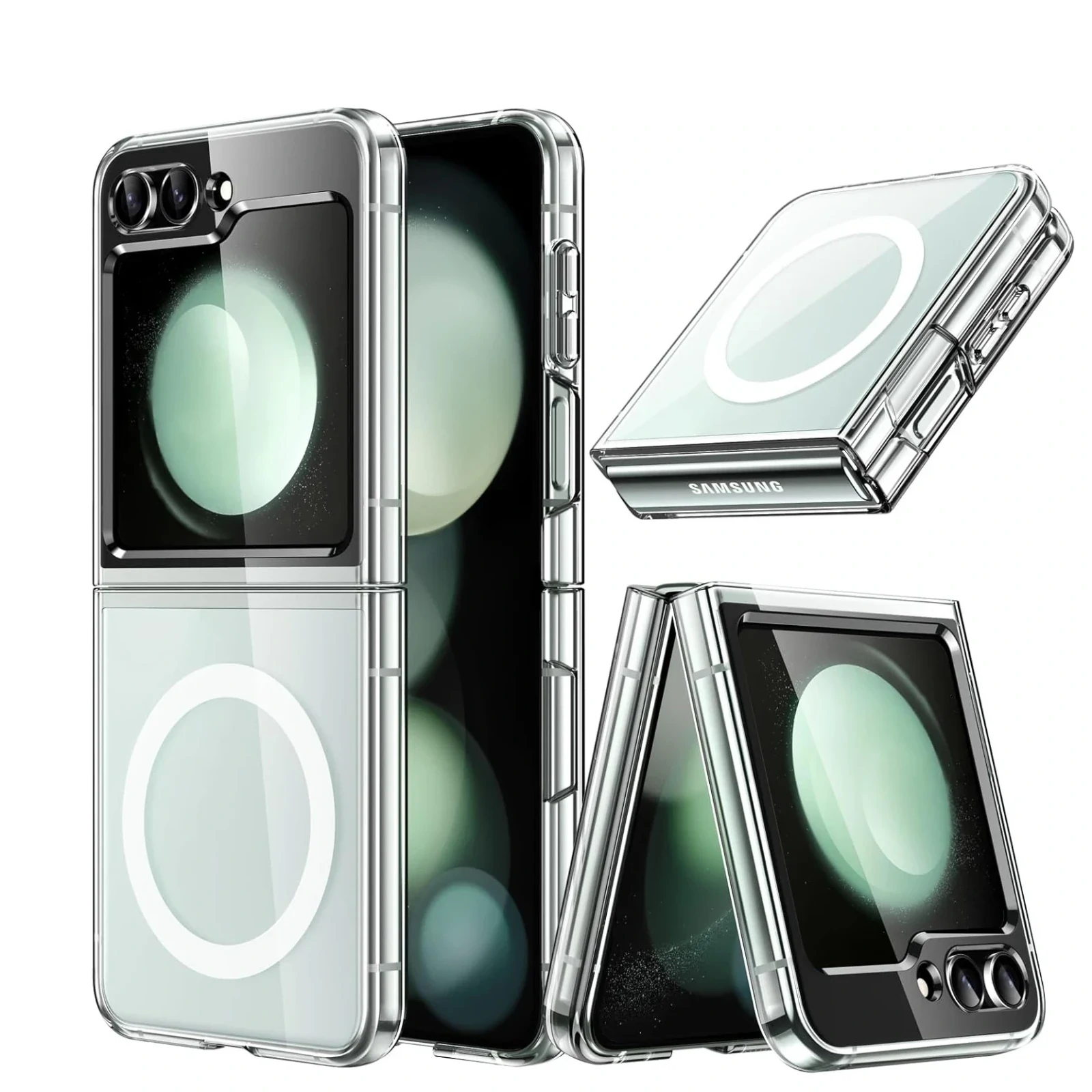 Husa Spate Hard MagSafe pentru Samsung Z Flip 6 Bulk Transparent thumb