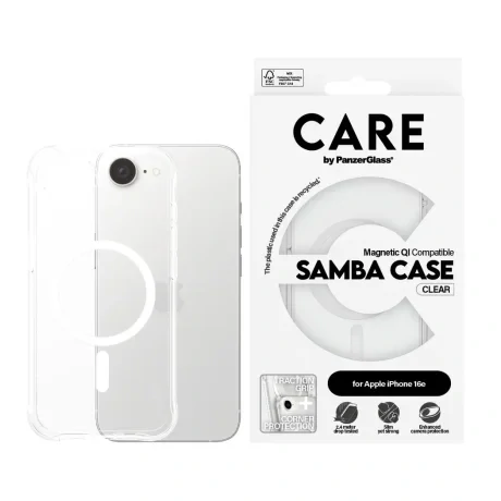 Husa Spate PanzerGlass Hard Care MagSafe pentru iPhone 16e Transparent