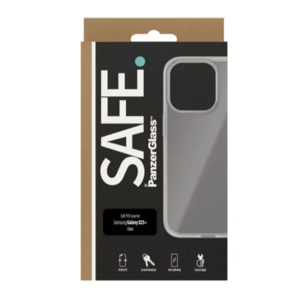 Husa Spate PanzerGlass Silicon Case Safe pentru Samsung Galaxy S23 Plus Transparent