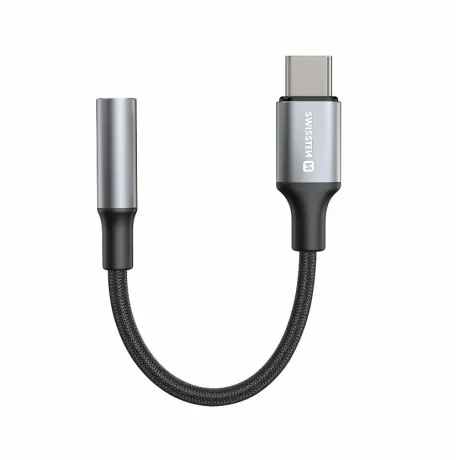 Adaptor Audio Swissten Usb-C la Jack 3.5mm 0.12m Negru/Gri