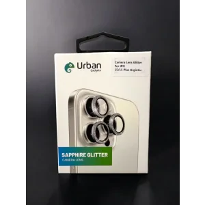 Folie Sticla Camera Glitter Urban Gadgets pentru iPhone 15/15 Plus Argintiu