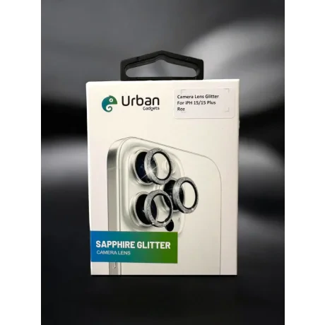 Folie Sticla Camera Glitter Urban Gadgets pentru iPhone 15/15 Plus Roz