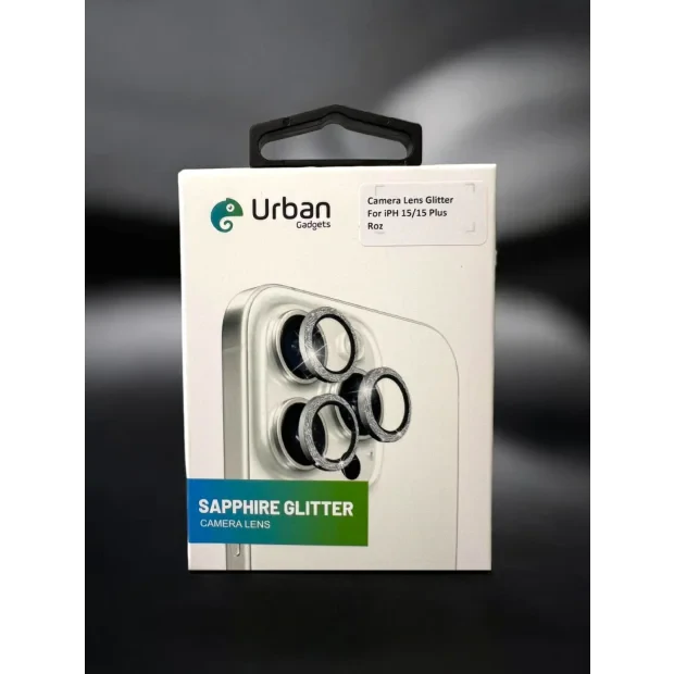 Folie Sticla Camera Glitter Urban Gadgets pentru iPhone 15/15 Plus Roz
