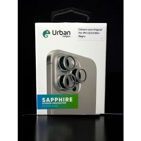 Folie Sticla Camera Individual Urban Gadgets Sapphire pentru iPhone 13/13 Mini Negru
