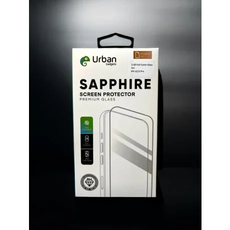 Folie Sticla Urban Gadgets Sapphire pentru iPhone 12/12 Pro Negru
