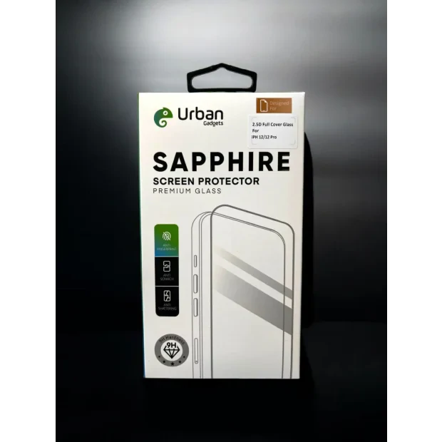 Folie Sticla Urban Gadgets Sapphire pentru iPhone 12/12 Pro Negru