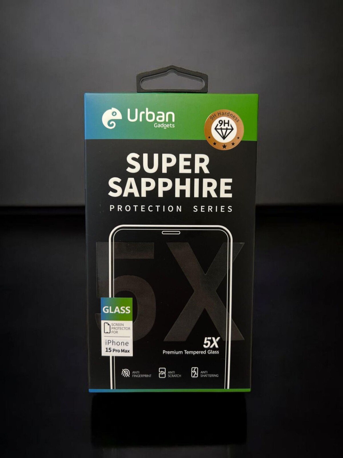 Folie Sticla Urban Gadgets 5X Super Sapphire pentru iPhone 15 Pro Max Negru thumb