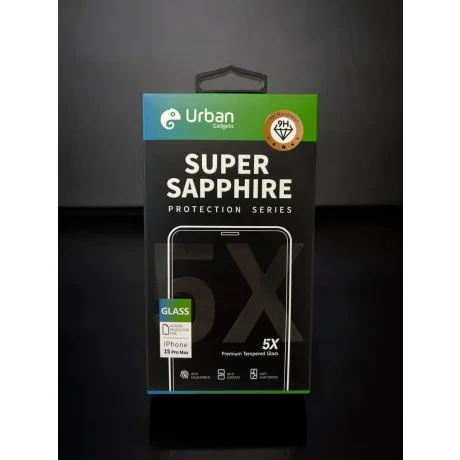 Folie Sticla Urban Gadgets 5X Super Sapphire pentru iPhone 15 Pro Max Negru