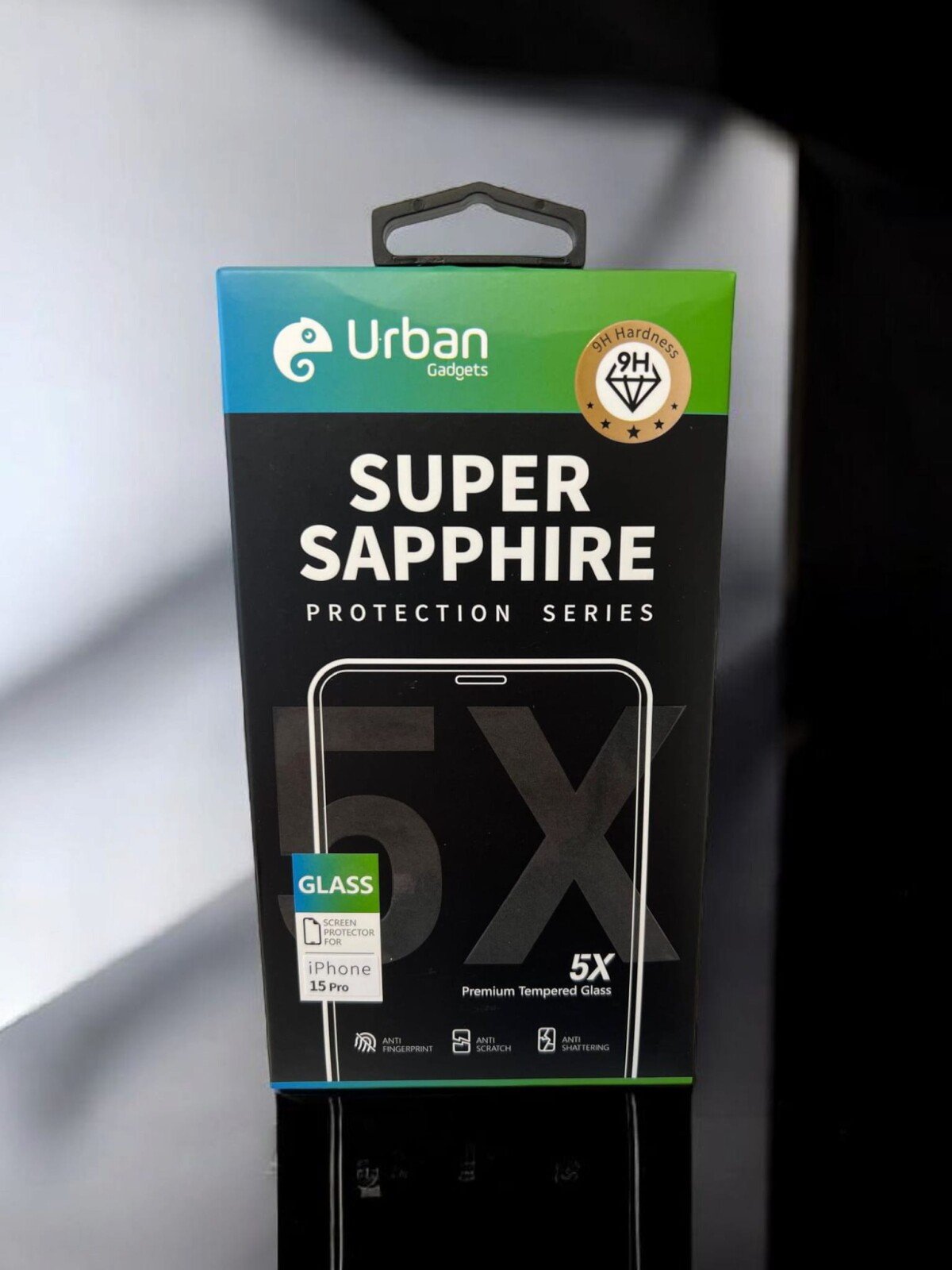Folie Sticla Urban Gadgets 5X Super Sapphire pentru iPhone 15 Pro Negru thumb