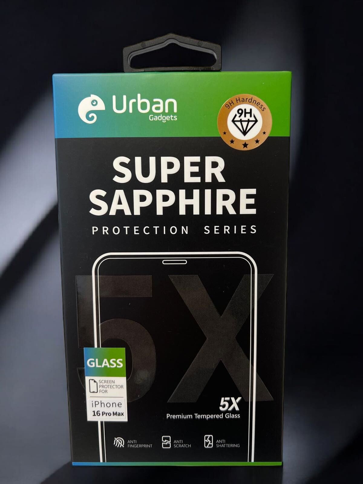 Folie Sticla Urban Gadgets 5X Super Sapphire pentru iPhone 16 Pro Max Negru thumb