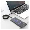 Cablu date Swissten Magnetic Self-Winding Usb-C/Usb-C 1m Negru