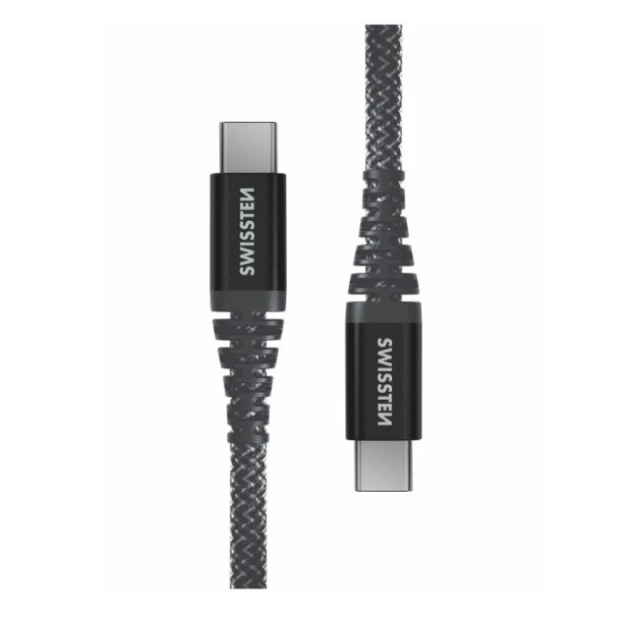 DATA CABLE SWISSTEN KEVLAR USB-C / USB-C 1.5 M ANTRACIT