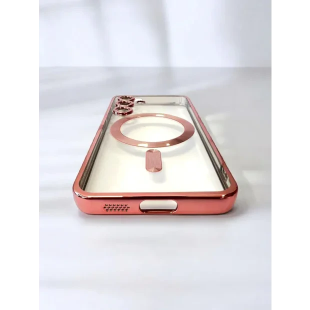 Husa Spate Beauty Lens Frame MagSafe pentru Sam Gal S25 Bulk Roz/Mov