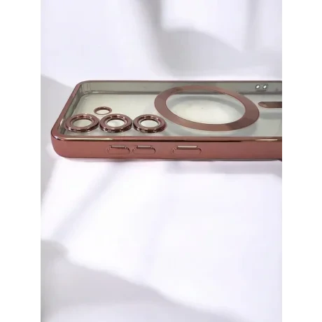 Husa Spate Beauty Lens Frame MagSafe pentru Sam Gal S25 Bulk Roz/Mov