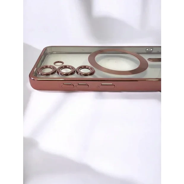 Husa Spate Beauty Lens Frame MagSafe pentru Sam Gal S25 Bulk Roz/Mov