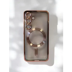 Husa Spate Beauty Lens Frame MagSafe pentru Sam Gal S25 Bulk Roz/Mov
