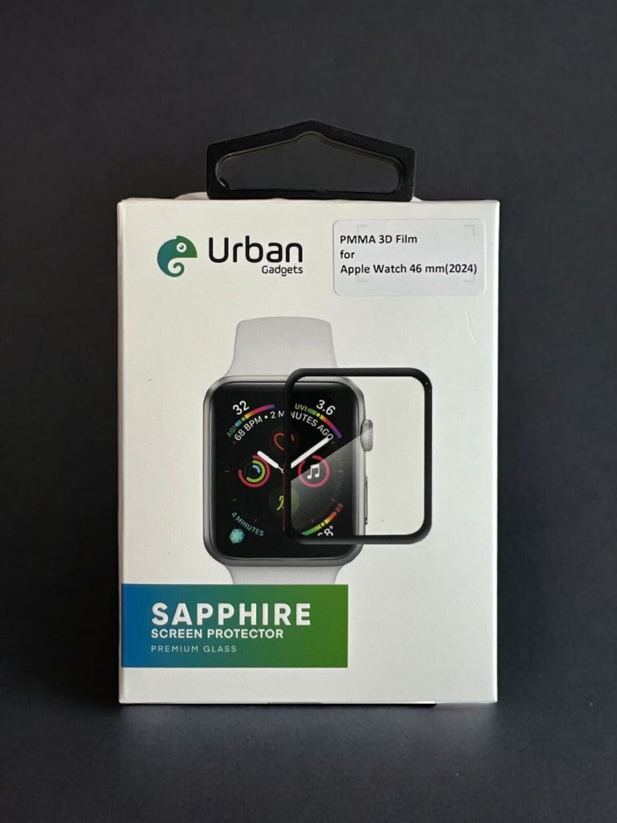 Folie Protectie Ceas Urban Gadgets Sapphire 3D Full  pentru Apple Watch 46mm(2024) Negru thumb