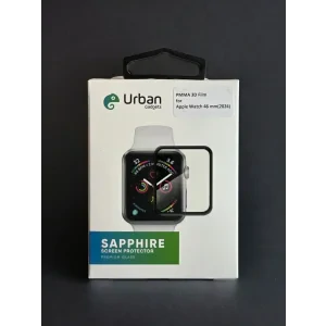 Folie Protectie Ceas Urban Gadgets Sapphire 3D Full  pentru Apple Watch 46mm(2024) Negru