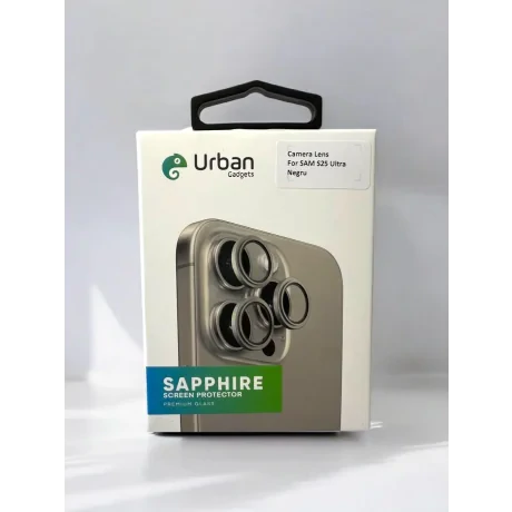 Folie Sticla Camera Individual Urban Gadgets Sapphire pentru Samsung Galaxy S25 Ultra Negru