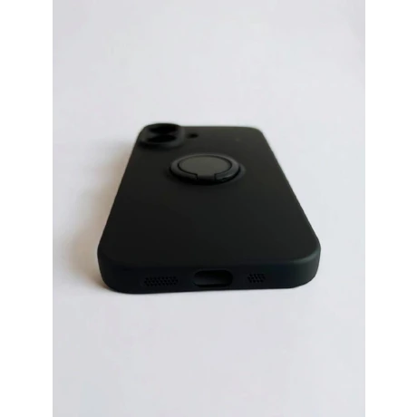 Husa Spate Silicon Finger Grip pentru iPhone 16 Bulk Negru