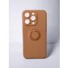 Husa Spate Silicon Finger Grip pentru iPhone 14 Pro Bulk Roz
