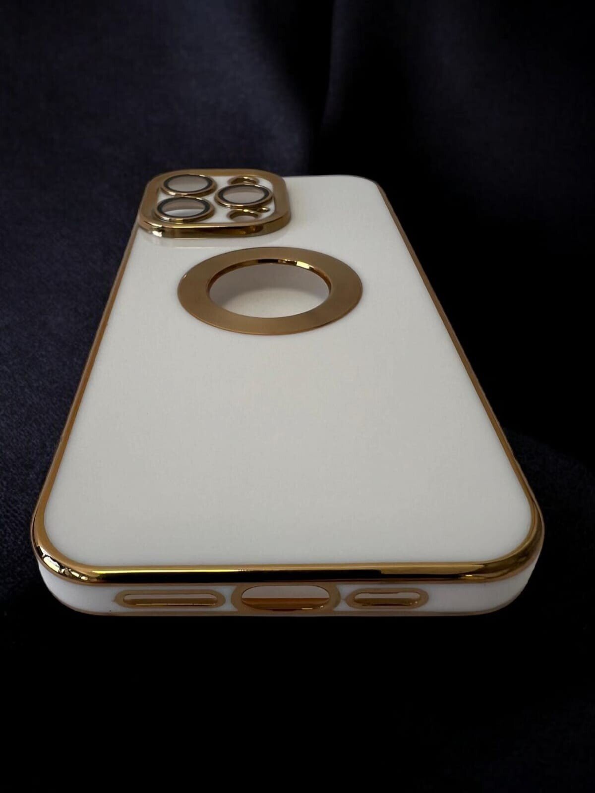 Husa Spate Beauty Lens Frame pentru iPhone 15 Pro Max Bulk Alb thumb