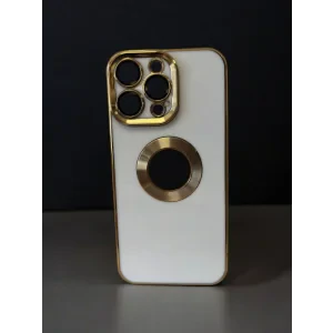 Husa Spate Beauty Lens Frame pentru iPhone 15 Pro Max Bulk Alb