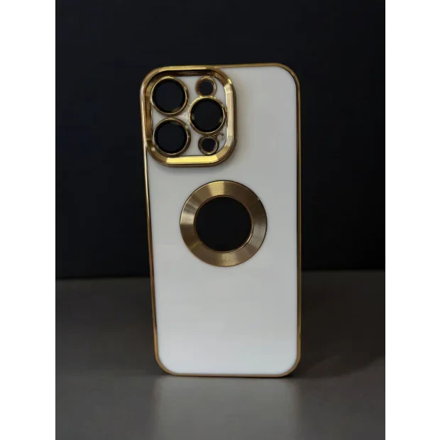 Husa Spate Beauty Lens Frame pentru iPhone 15 Pro Max Bulk Alb