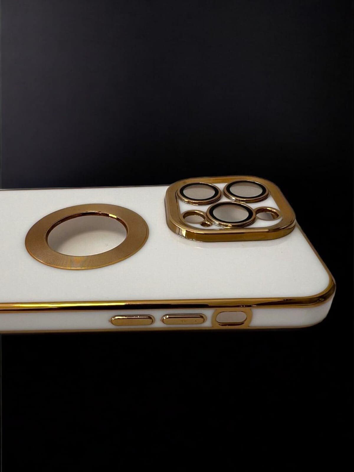 Husa Spate Beauty Lens Frame pentru iPhone 15 Pro Max Bulk Alb thumb