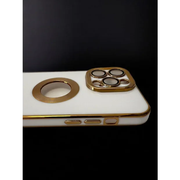 Husa Spate Beauty Lens Frame pentru iPhone 15 Pro Max Bulk Alb