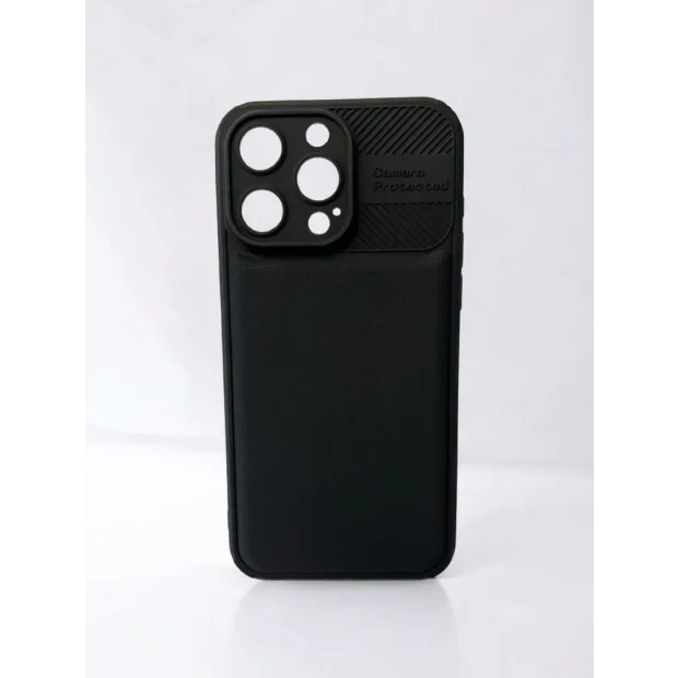 Husa Spate Silicon Carbon pentru iPhone 15 Pro Max Bulk Negru