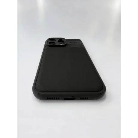 Husa Spate Silicon Carbon pentru iPhone 15 Pro Max Bulk Negru