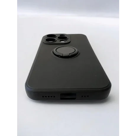 Husa Spate Silicon Finger Grip pentru iPhone 15 Pro Bulk Negru